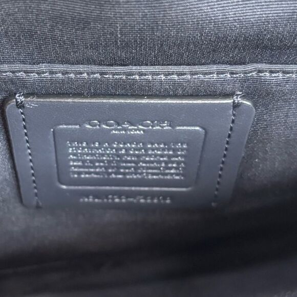 Coach Mini Sierra Buffalo Plaid Handbag top handle crossbody strap black cream - Picture 4 of 9